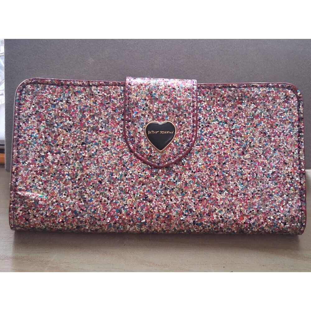 Betsy Johnson glittery bi-fold wallet